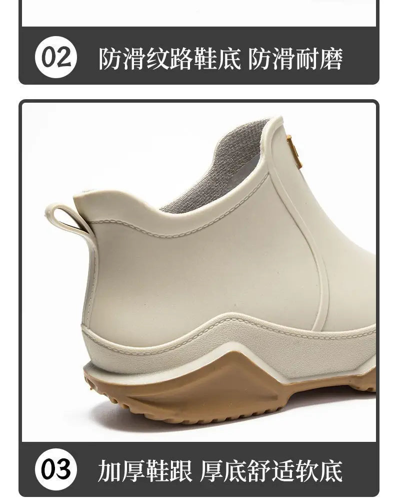 Fashion rubber rain boots for men and women rain shoes, outdoor fishing waterproof shoes, stylish outdoor wear rain boots