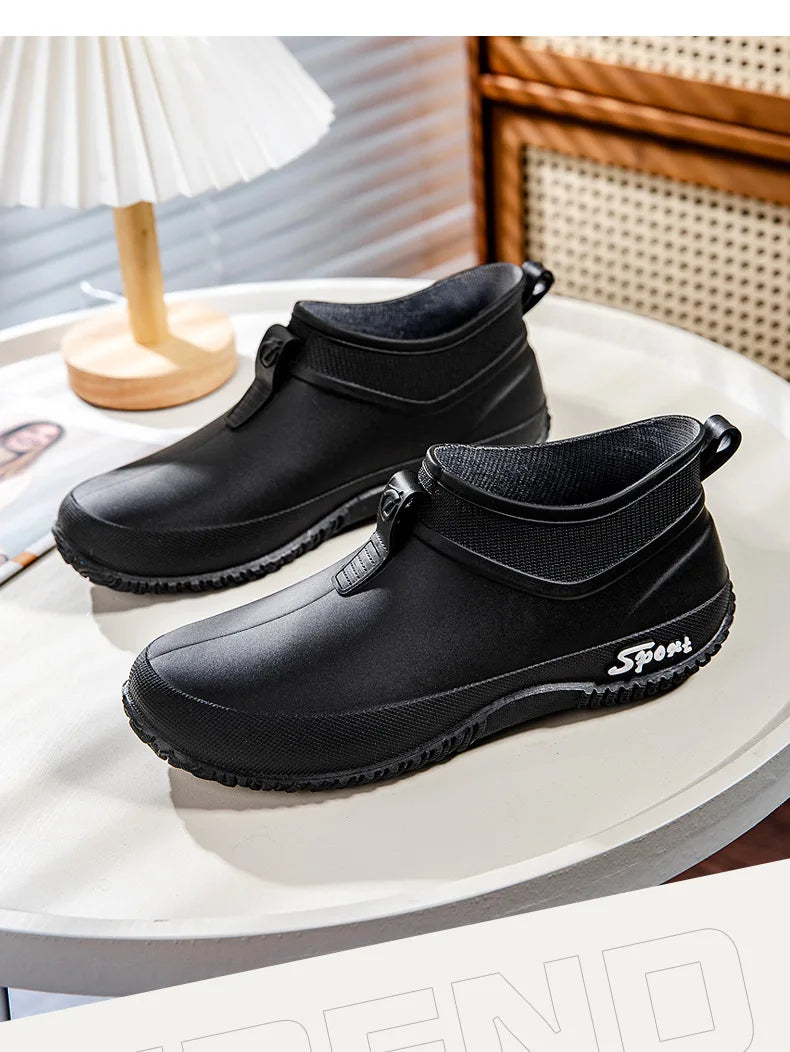 Leisure thick soled waterproof outdoor wear-resistant women's short tube water shoes daily casual rain boots