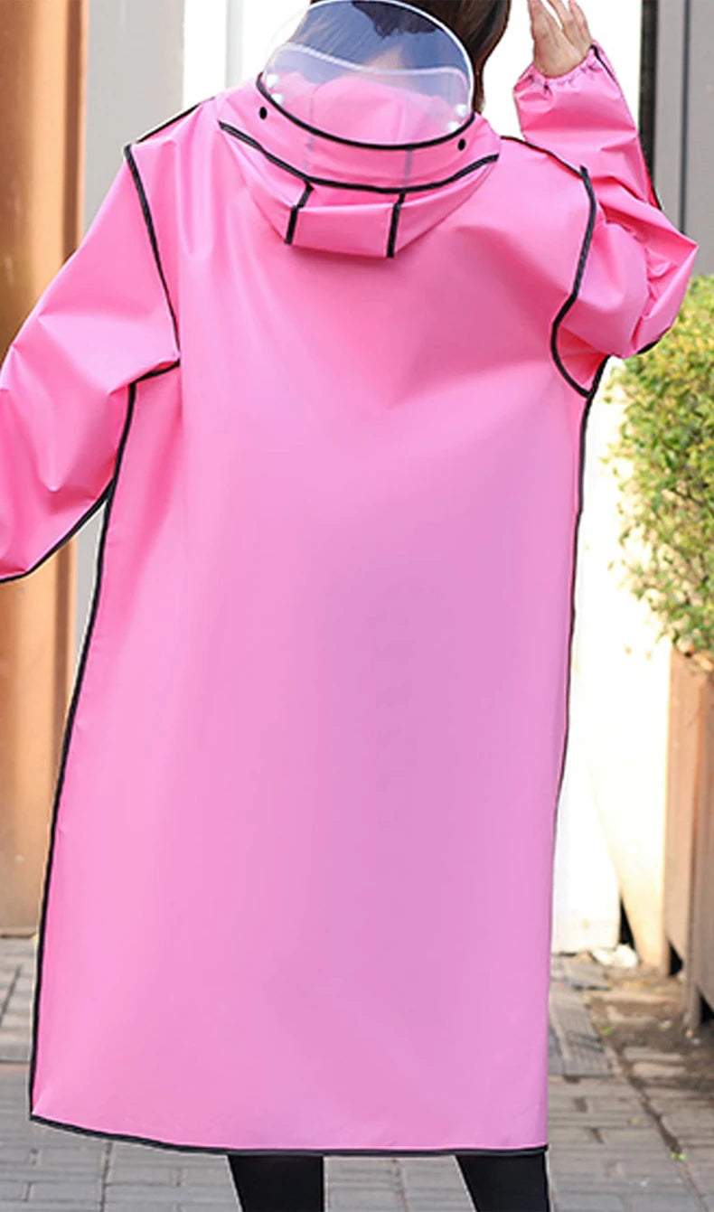 Long raincoat full body rainstorm proof electric bicycle single female male fashion student battery bike adult poncho