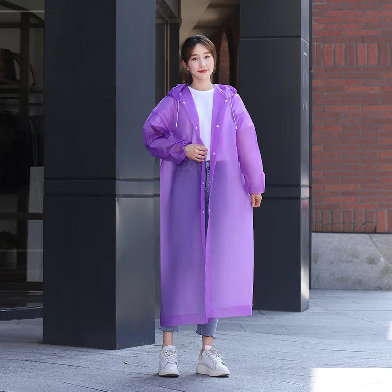 Adult long raincoatDisposable raincoat, portable raincoat, durable waterproof travel hooded raincoat, fishing and camping