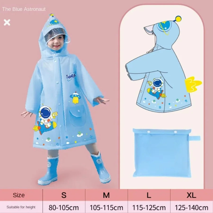 1PC Children's Raincoat - for Girls & Boys, Suitable for Kindergarten, Preschool & Elementary School, with Backpack Space