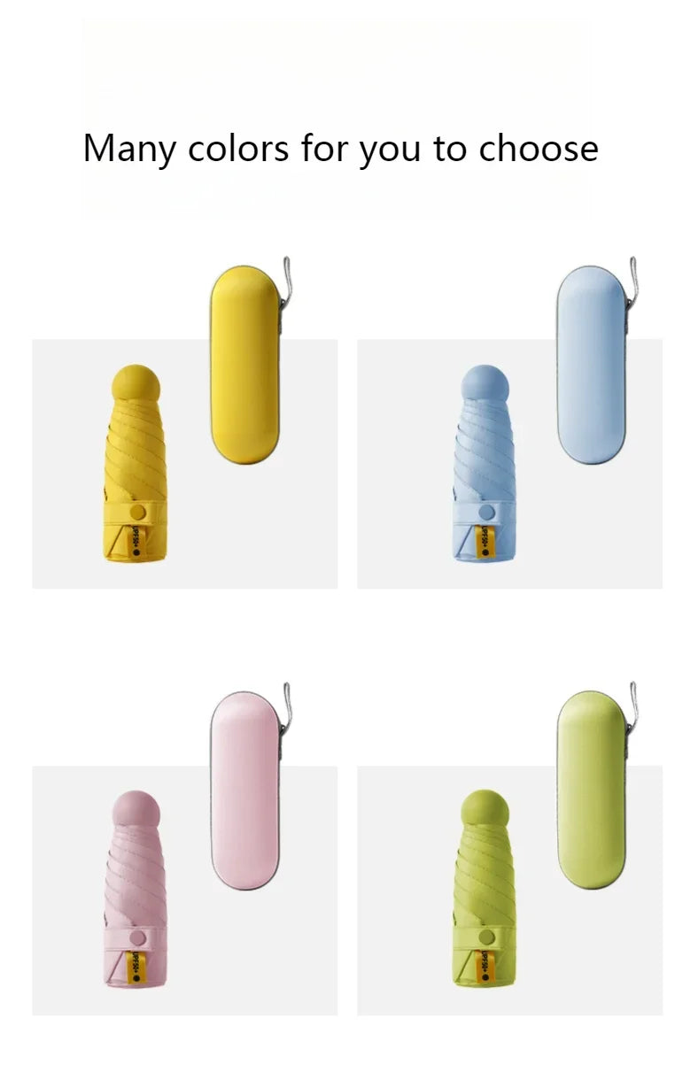 ‌Mini Sunscreen UV Protection Parasol - Compact Pocket-Sized Umbrella for Sunny/Rainy Days, Lightweight Travel Gift Capsule