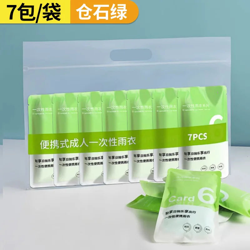 Adult PE disposable and portable rain card poncho for outdoor tour climbing fishing colorful raincoat