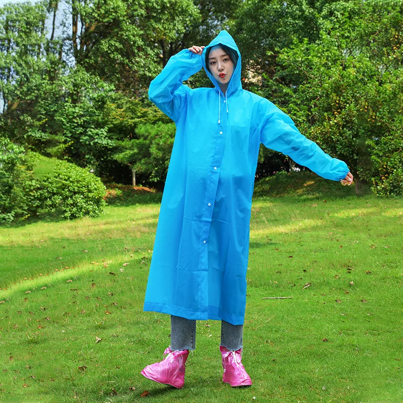 rain coat poncho EVA Rain Suit - Windproof & Waterproof Full-Coverage Raincoat - Thick Unisex Outdoor Gear for Travel/Camping