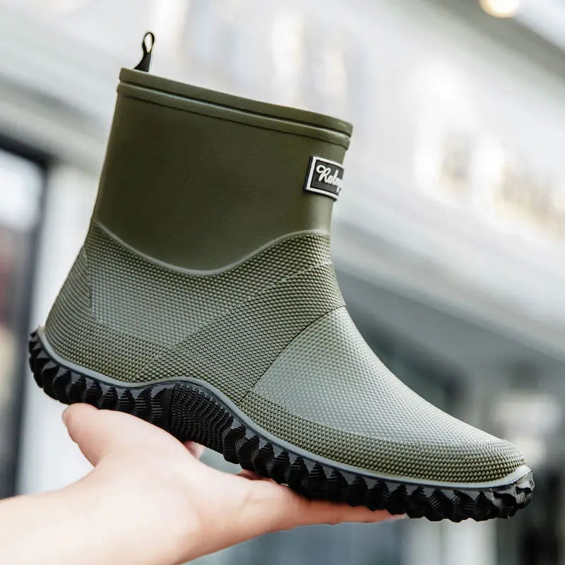 Waterproof Short Rain Boots for Men Chef Kitchen Wear-resistant Garden Wellies Low-heel Work Outdoor Original Summer Man Shoes