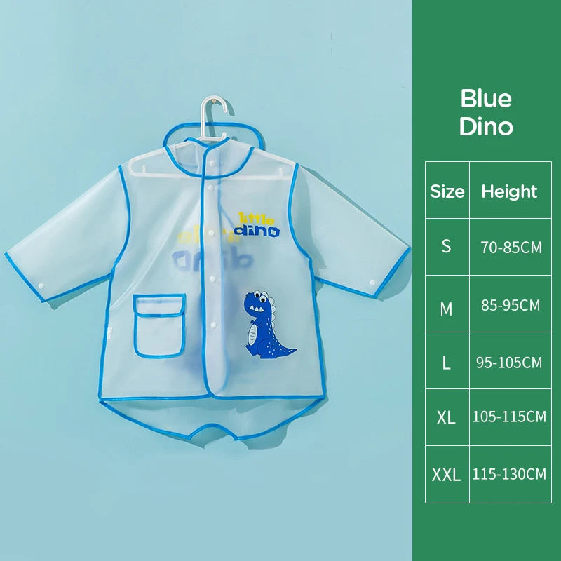 New Children's Transparent Poncho Waterproof Kindergarten Rainwear Children's Raincoat Boys And Girls Medium Length