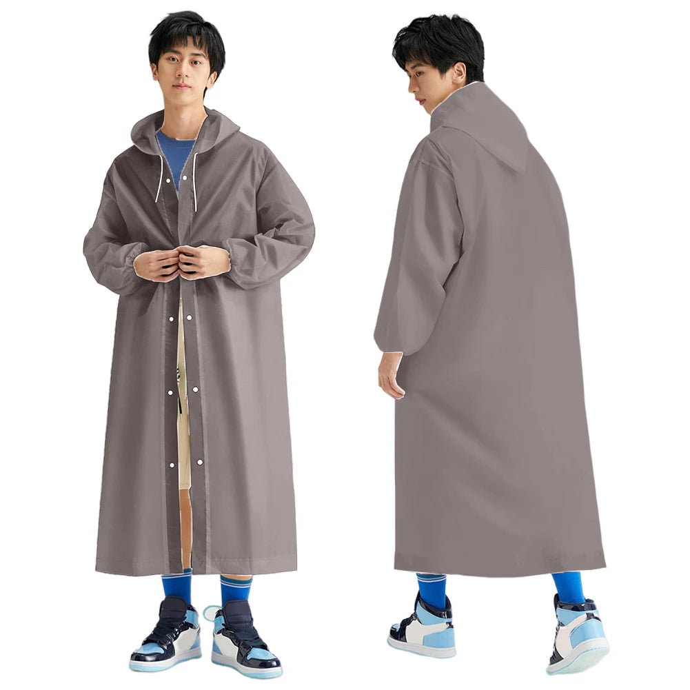 Disposable Adult Long Raincoat Drawstring Hooded Rain Poncho Portable Long Hooded Rain Coats for Outdoor Travel Emergency