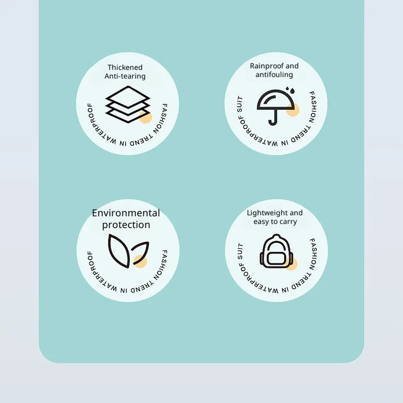 【Reusable EVA Raincoat】Transparent One-Piece Poncho for Adults Portable Outdoor Rainwear Eco-Friendly Waterproof EVA Material