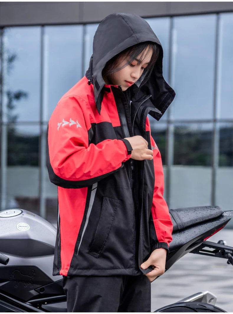 SULAITE Motorcycle Raincoat Suit Men Outdoor Waterproof Rainwear Shoes Cover Ultrathin Rain Coat Cycling Fishing Climbing Jacket