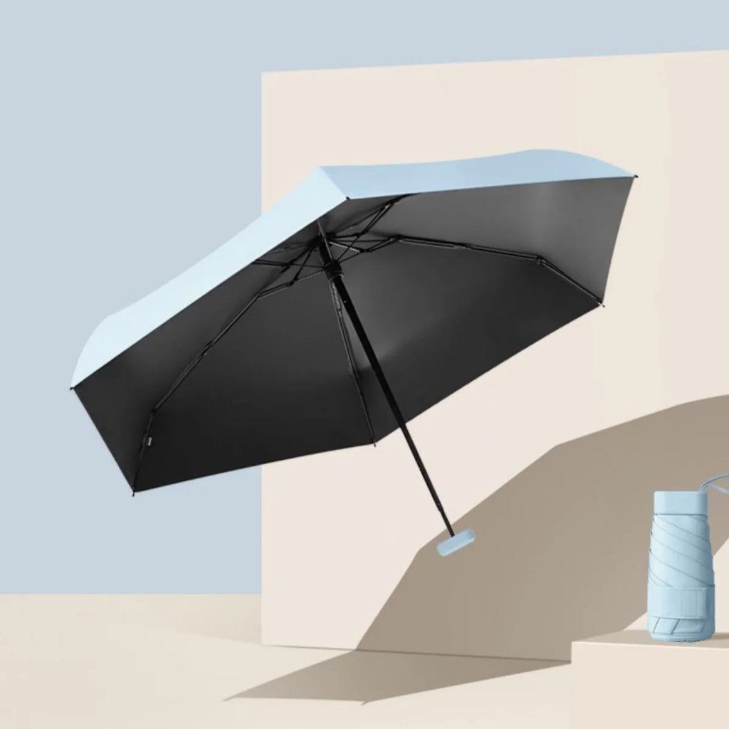 1pc Simple Travel Portable Ultra-light Sixfold UV-resistant Mini Umbrella