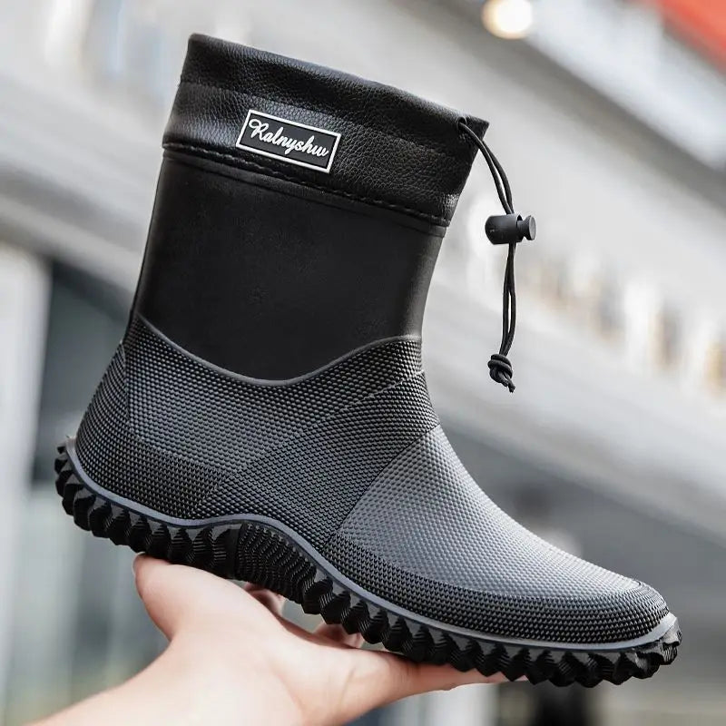 Waterproof Short Rain Boots for Men Chef Kitchen Wear-resistant Garden Wellies Low-heel Work Outdoor Original Summer Man Shoes