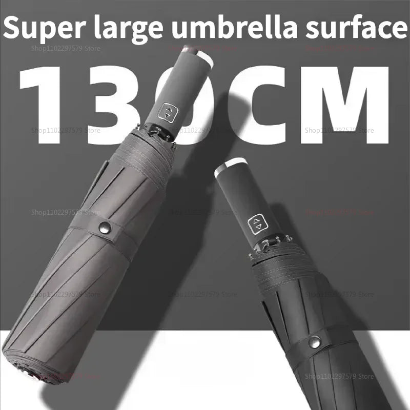 Big Umbrella Windproof Strong With Reflective Stripe Reverse Automatic Fold Umbrella UV Umbrella Insulation Portable Parasol