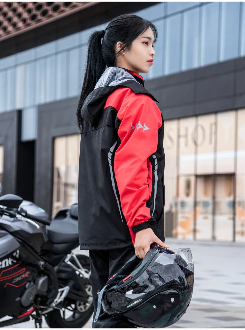 SULAITE Motorcycle Raincoat Suit Men Outdoor Waterproof Rainwear Shoes Cover Ultrathin Rain Coat Cycling Fishing Climbing Jacket