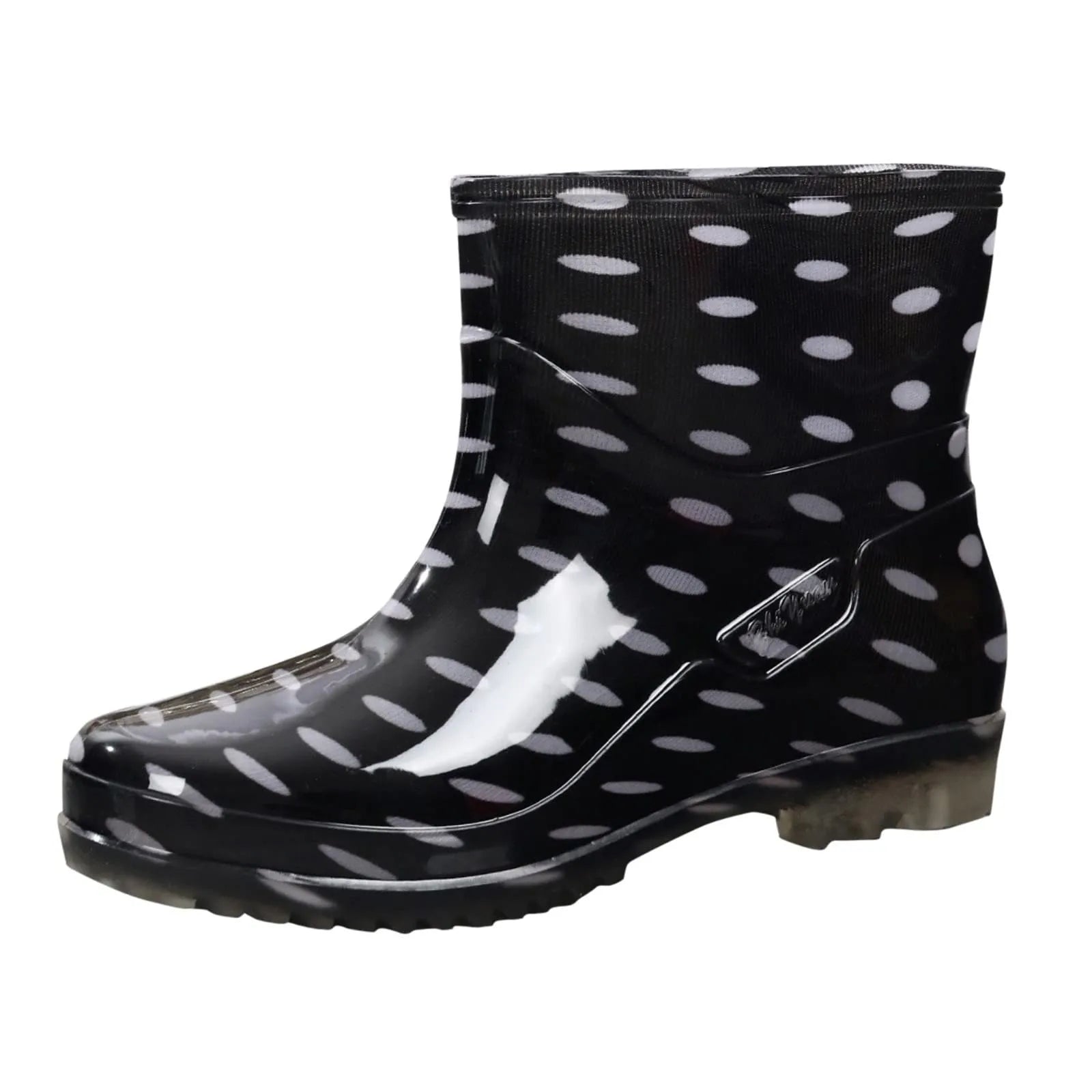 Black Polka Dots Women's Rain Shoes Waterproof And Non-slip Kitchen Work Rubber Shoes Pvc Short Tube Rain Boots Summer Shoes