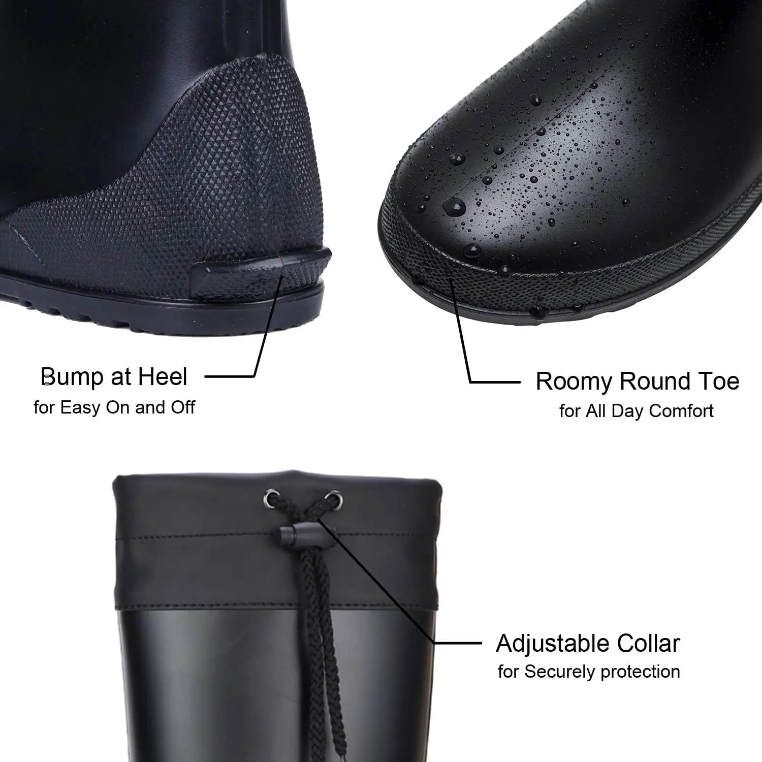 Crestar Mid Calf Rain Boots For Women Fashion Collar Gardening Boots Outdoor Ultra Lightweight Portable Waterproof Garden Shoes