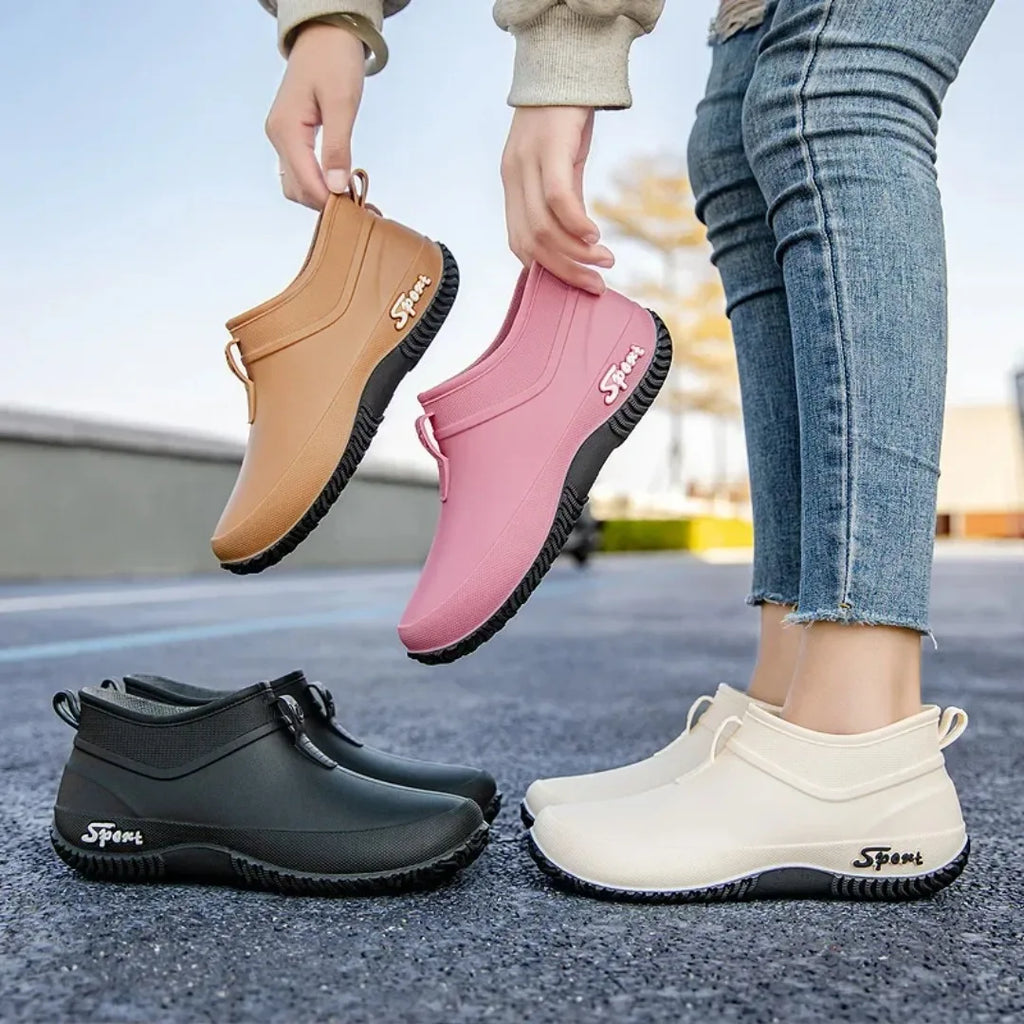 Leisure thick soled waterproof outdoor wear-resistant women's short tube water shoes daily casual rain boots