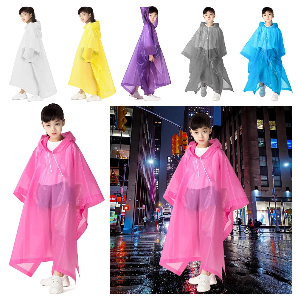 Non-disposable Rain Jacket Rain Ponchos EVA Thickened Waterproof Adult Men Women Children One-Piece Raincoat For outdoor Hiking