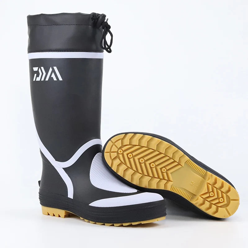 Men's Spring Summer New Mid-High Tube Breathable Rubber Warm Waterproof Faionable Comfortable Anti-Slip Rain Boots