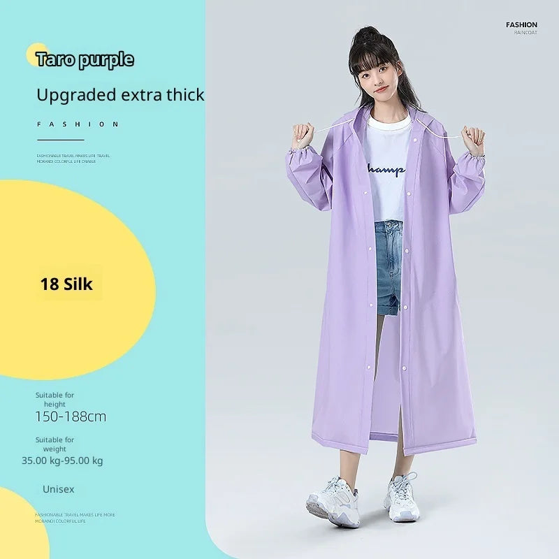 【Reusable EVA Raincoat】Transparent One-Piece Poncho for Adults Portable Outdoor Rainwear Eco-Friendly Waterproof EVA Material