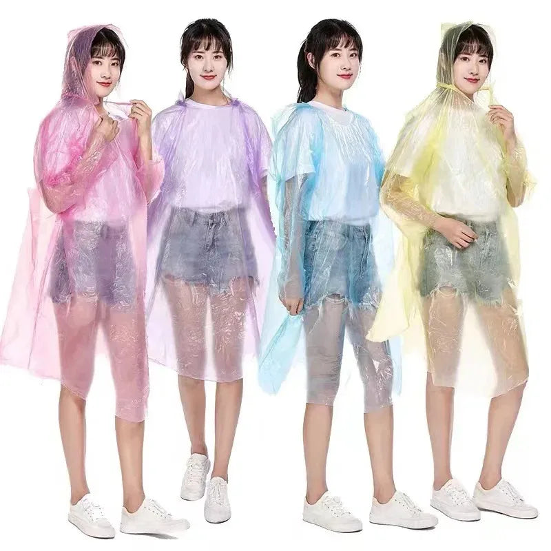 1-20pcs Poncho Disposable Raincoat Rain Coat Waterproof Rainwear Poncho Portable Disposable Card Raincoat Poncho Supplies