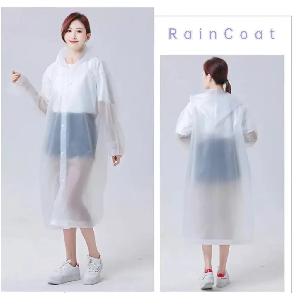 2PC/1PC Adult Raincoat Men Women Portable Waterproof Jacket Home Accessories Wind and Water Resistant Umbrella Rain