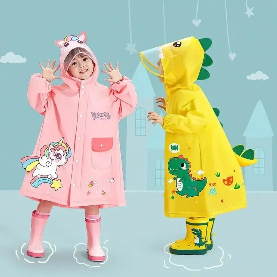 1PC Children's Raincoat - for Girls & Boys, Suitable for Kindergarten, Preschool & Elementary School, with Backpack Space
