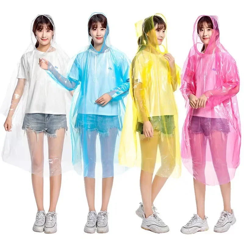 1-20pcs Poncho Disposable Raincoat Rain Coat Waterproof Rainwear Poncho Portable Disposable Card Raincoat Poncho Supplies