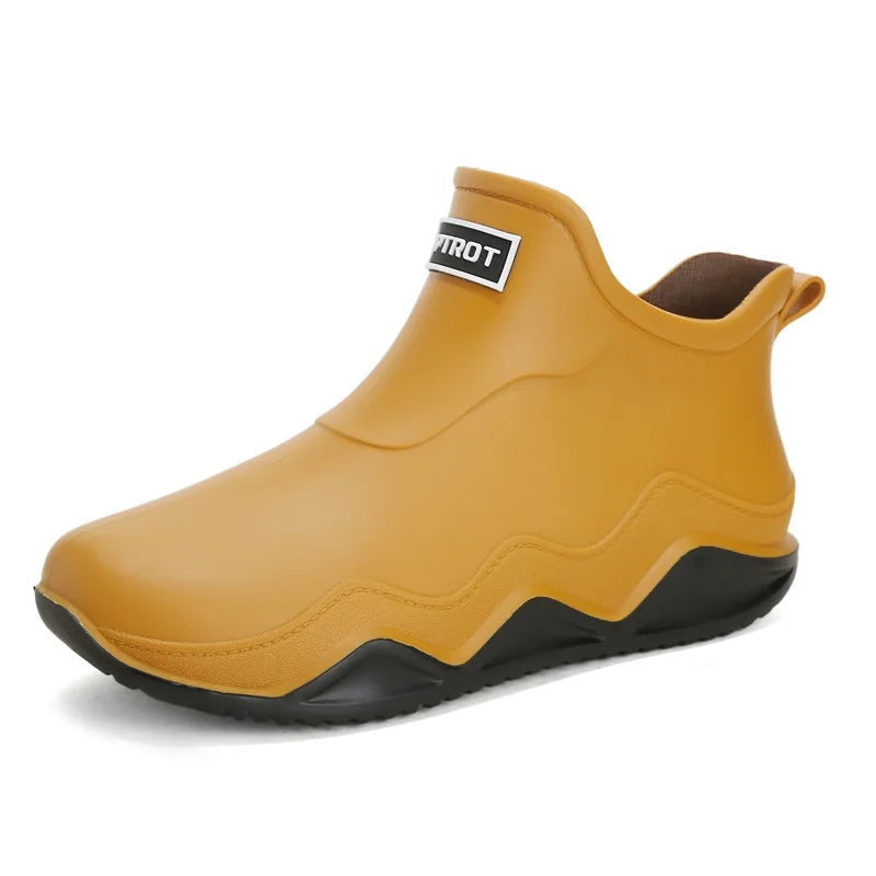 Fashion rubber rain boots for men and women rain shoes, outdoor fishing waterproof shoes, stylish outdoor wear rain boots