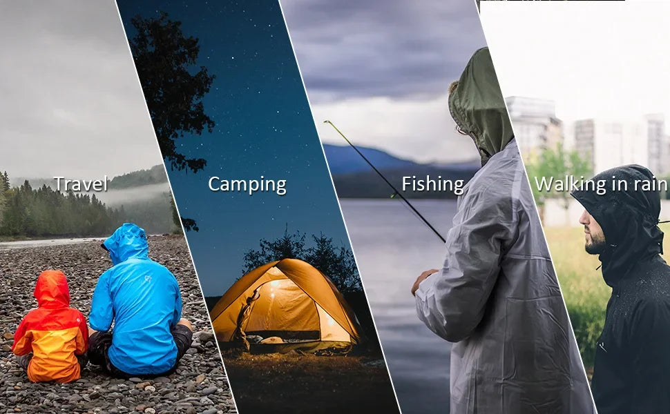 Rain Coat Waterproof Travel Raincoat Waterproof Rain Poncho Hooded Lightweight For Outdoor Hiking Fishing Climbing Men And Women