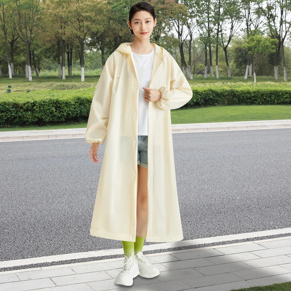 Disposable Adult Long Raincoat Drawstring Hooded Rain Poncho Portable Long Hooded Rain Coats for Outdoor Travel Emergency