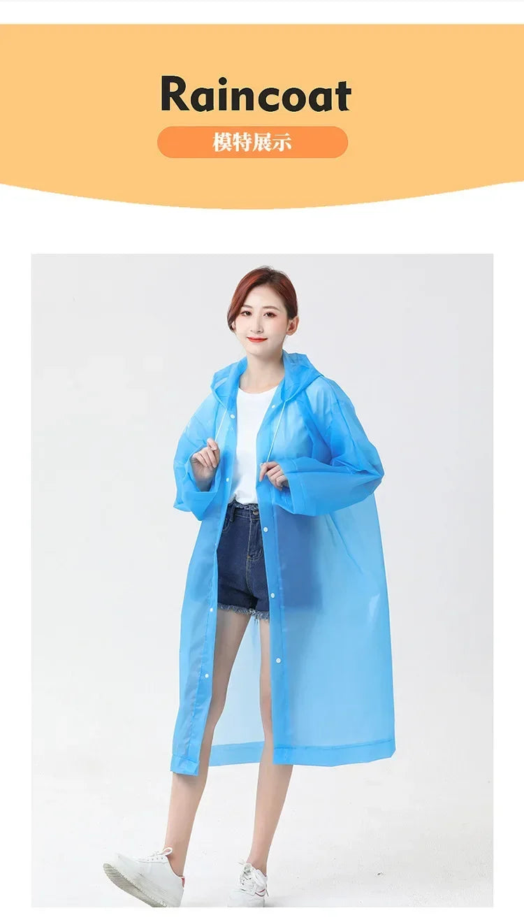 2PC/1PC Adult Raincoat Men Women Portable Waterproof Jacket Home Accessories Wind and Water Resistant Umbrella Rain