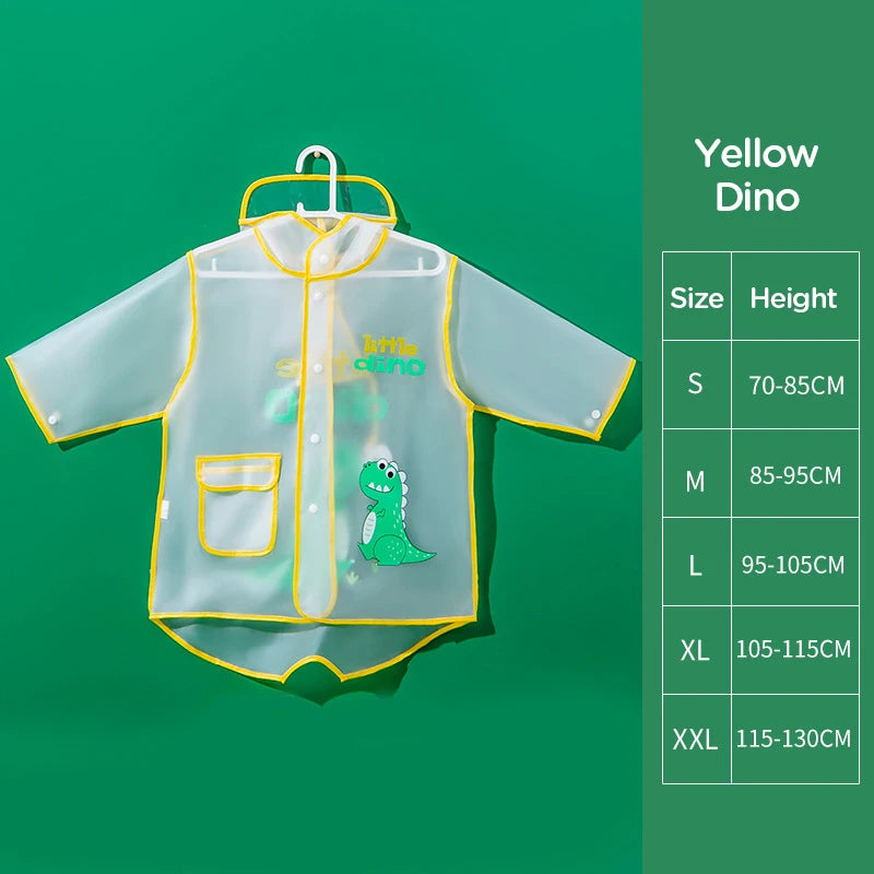 New Children's Transparent Poncho Waterproof Kindergarten Rainwear Children's Raincoat Boys And Girls Medium Length