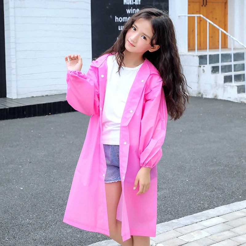 Children Rain Poncho Non-Disposable Travel Rain Gear Coat Outdoor Hiking Accessories Child Raincoat Kids Rainwear Waterproof