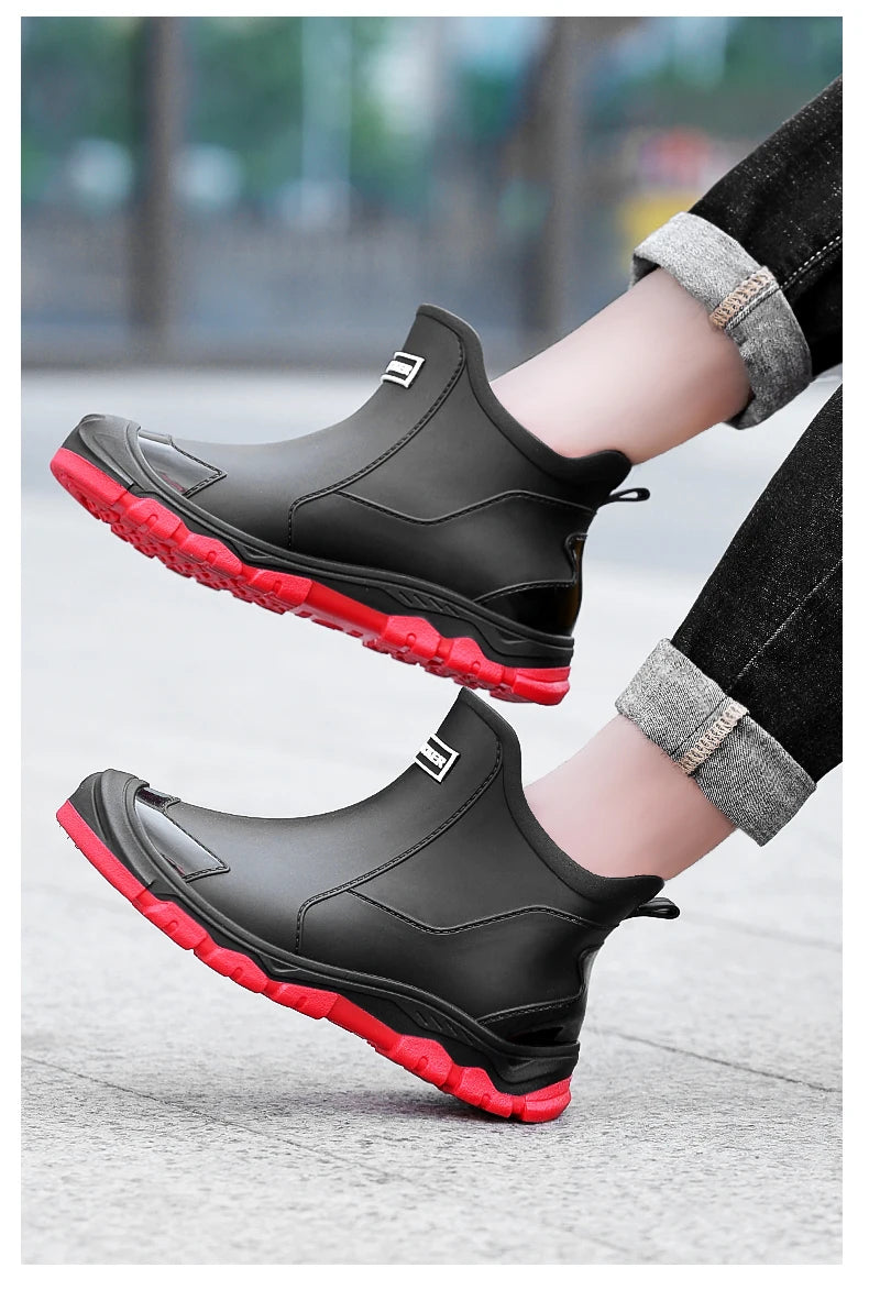 New Outdoor Non-slip Light Shoes Men Rain Boots Waterproof Rubber Fishing Shoes Durable Waterproof Rubber Fishing Shoes