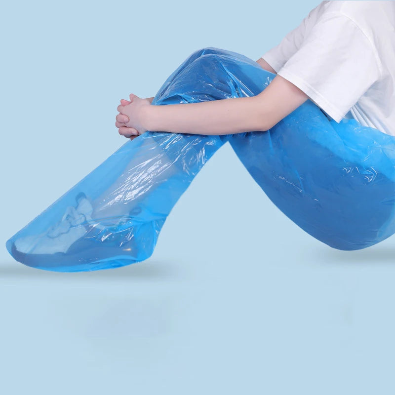 5/10 Pcs Disposable Raincoat Pants Portable Splash Proof Split Raincoat Outdoor Travel Drifting Cycling Feet-wrapped Rain Pants
