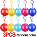 10/1Pcs Mini Portable Raincoats Ball Colorful Disposable Thicken Rain Ponchos Emergency Waterproof Rainwear Cape Keyring Balls