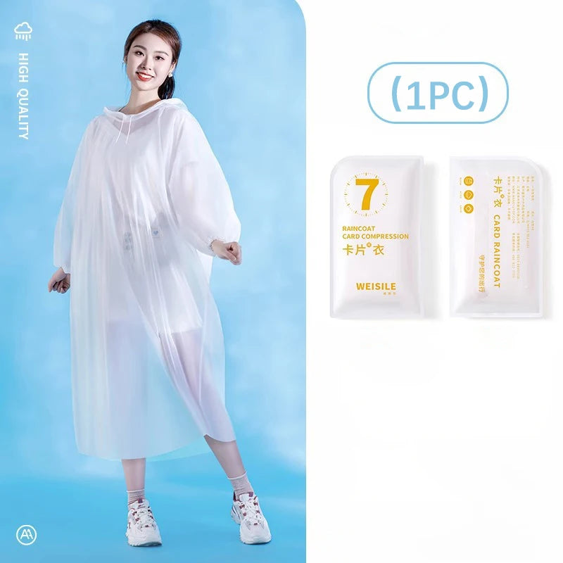 Disposable Raincoat Women Men Impermeable Thickened Waterproof Raincoat Tourism Outdoor Hiking Camping Raincoat Hooded Rain Coat