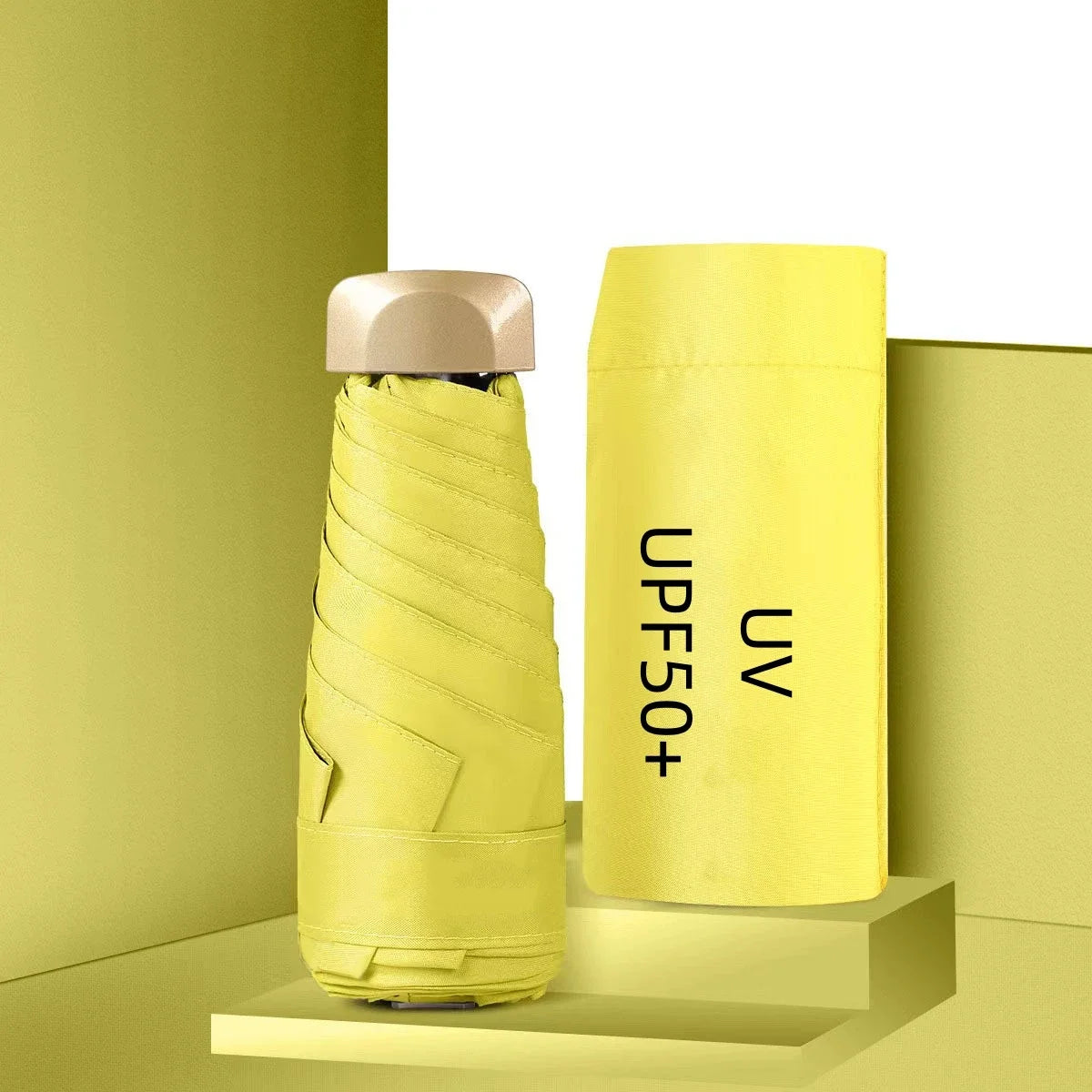 Umbrella for Both Sunny Rainy Days Off Mini Portable UV Protection Folding Sun Rain Shield Compact Capsule UPF50+Travel Umbrella