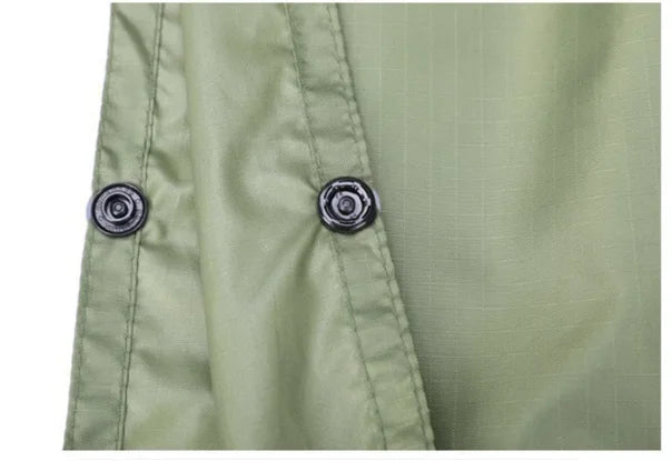 3 In 1 Outdoor Military Raincoat Hooded Sleeve Waterproof Rain Poncho Motorcycle Rain Cover Camping Hiking Travel Rainwear Tent