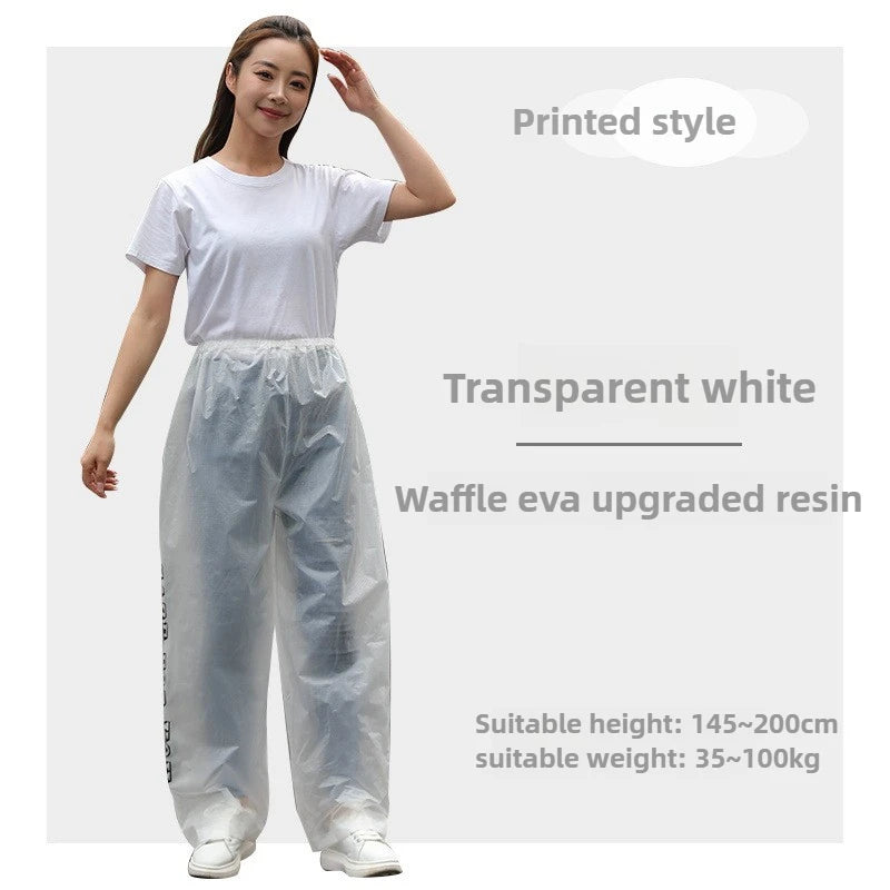 Single Rain Pants Long Thick Outdoor Portable Non-disposable Waterproof Thickening Rain Pants for Men Women Walking Drift Half