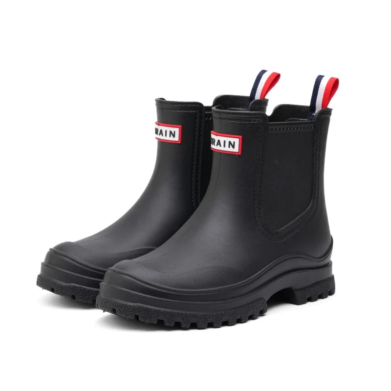 1 Pair of Women's Short Rain Boots Pvc Non-Slip Water Shoes Outdoor Waterproof Shoes Women's Fashionable Water Boots