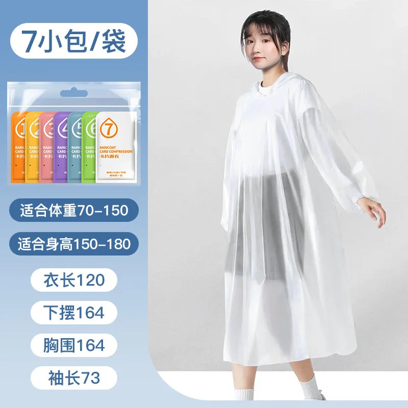 Adult PE disposable and portable rain card poncho for outdoor tour climbing fishing colorful raincoat