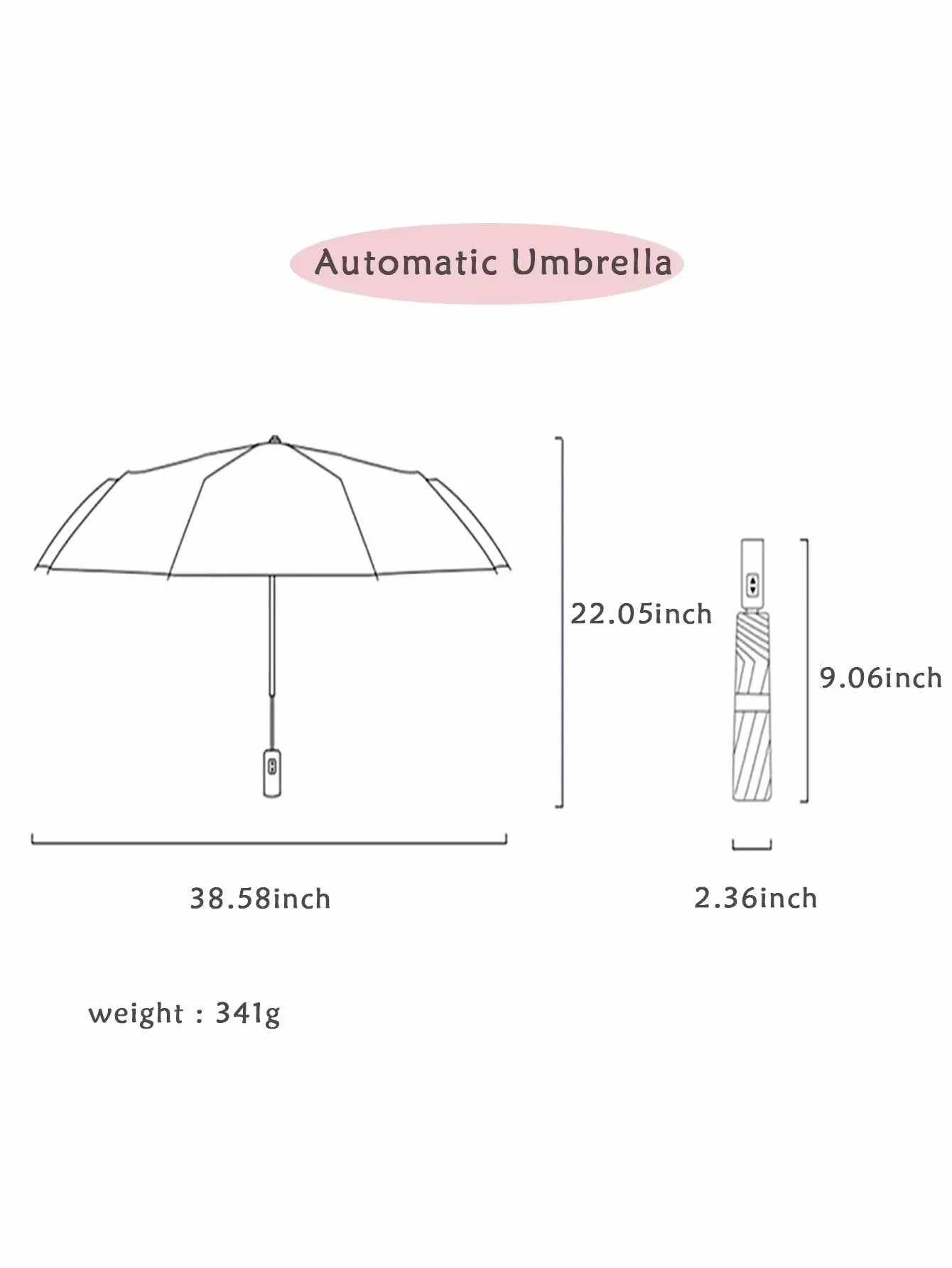 UV Black Adhesive Fully Automatic Sun Umbrella with Rain and Rain Protection, UV Protection, Sunscreen, and Three Fold Umbrella