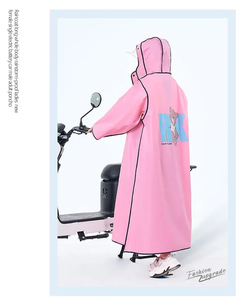 EVA Long Raincoat: Waterproof Zipper Rain Gear for Men & Women. Reusable Poncho with Pants, Portable Outdoor Travel Rain Jacket