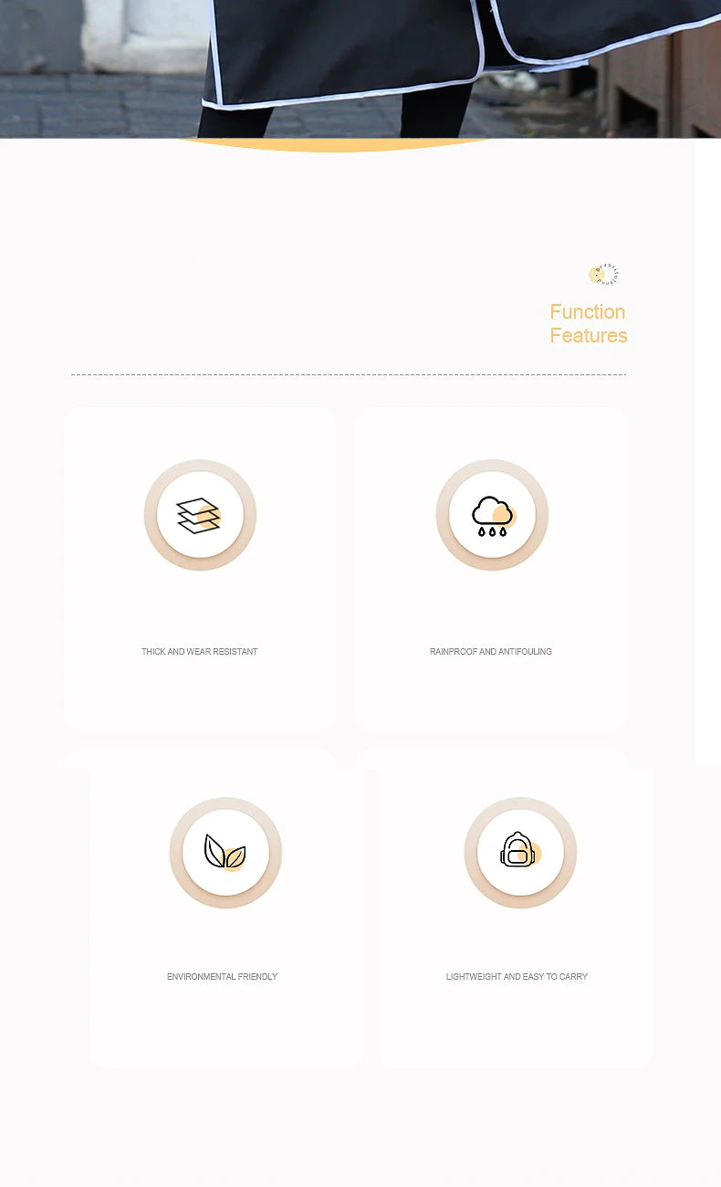 Long raincoat full body rainstorm proof electric bicycle single female male fashion student battery bike adult poncho