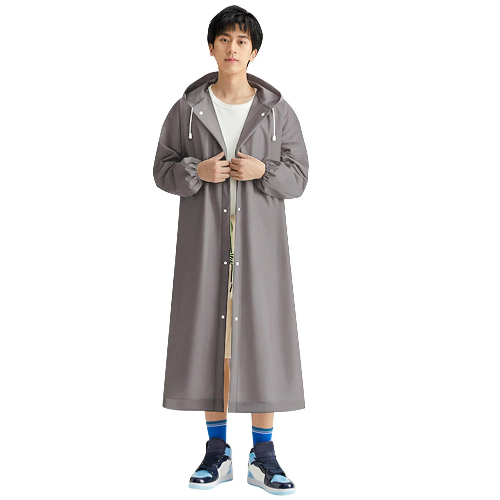 Disposable Adult Long Raincoat Drawstring Hooded Rain Poncho Portable Long Hooded Rain Coats for Outdoor Travel Emergency